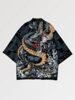 Haori représentant le Dragon Ryu-Jin dans des couleurs sobres et discrètes