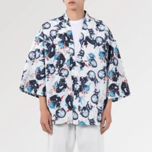 Veste de Kimono de Grande Taille au motif atypique