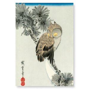 Tableau Japonais Hibou - A4